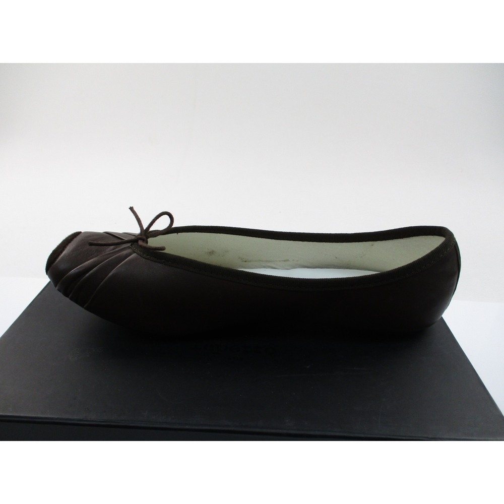 Repetto Ballet Flats 39/US size 8 Chocolate Brown Leather Square Toe French Chic - Picture 8 of 12